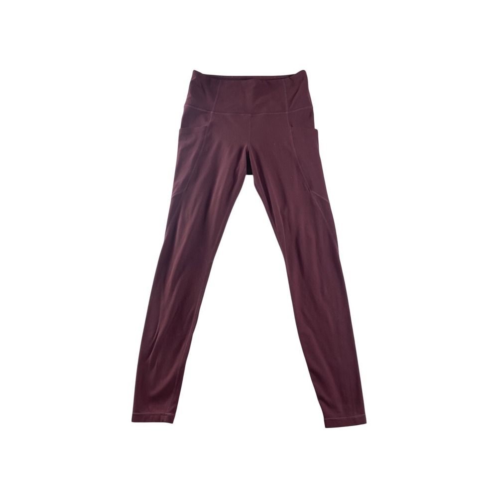 Athleta Burgundy High Waisted Pocket Leggings‎ Size Small Workout Activewear